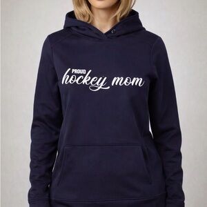 Women's Navy Proud Hockey Mom Hoodie